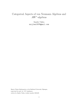 Categorical Aspects of von Neumann Algebras and AW