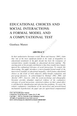 educational choices and social interactions: a formal model and a