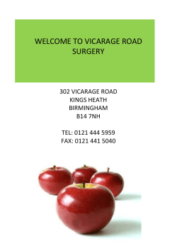 practice leaflet - Vicarage Road Surgery