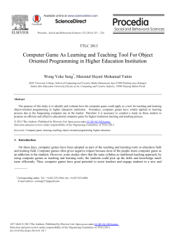 Computer Game as Learning and Teaching Tool for