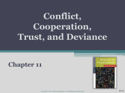 Conflict, Cooperation, Trust, and Deviance Chapter 11
