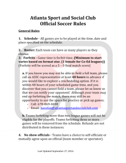 Outdoor Soccer Rules - Atlanta Sport and Social Club