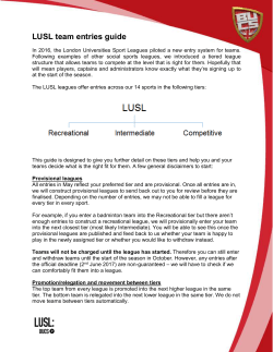 LUSL team entries guide