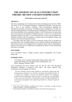 the journey of lean construction theory: review and