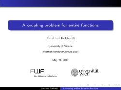 A coupling problem for entire functions