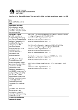 Pro-forma for the notification of changes to IRB
