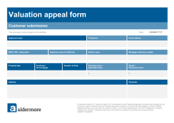 Valuation appeal form Customer submission