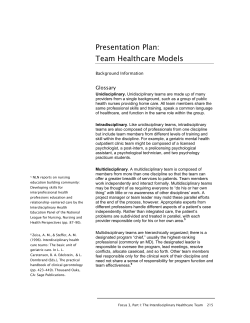 Glossary of Healthcare Team Models