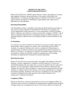 M.O.M. Whistleblower Policy