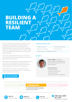 building a resilient team - College of Law (New Zealand)