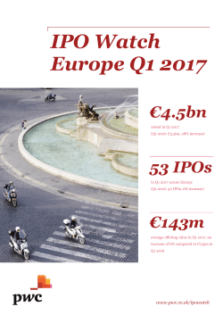 IPO Watch Europe Q1 2017