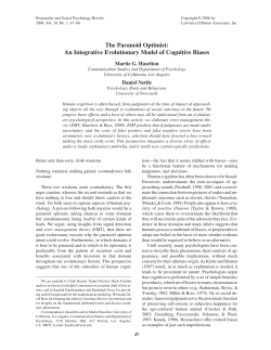 The Paranoid Optimist: An Integrative Evolutionary Model of