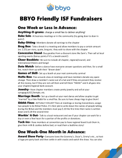 BBYO Friendly ISF Fundraisers One Week or Less in Advance