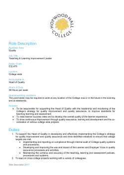 Quality - Hopwood Hall College