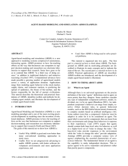 AGENT-BASED MODELING AND SIMULATION: ABMS EXAMPLES