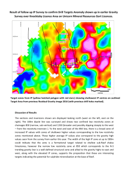Drill Target zones from IP Survey over previous Gravity Survey