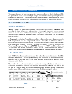 Chapter 10 - Database Introduction