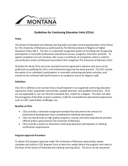 CEU Guidelines - University of Montana