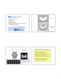 Conical tilt reconstruction Central section theorem Euler angles