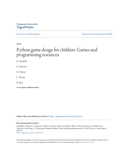 Python game design for children: Games and