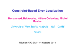 Constraint-Based Error Localization