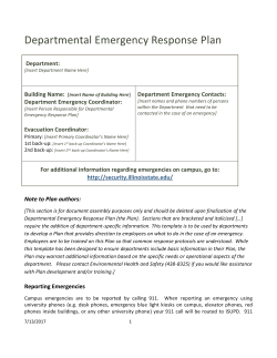 Departmental Emergency Response Plan Template