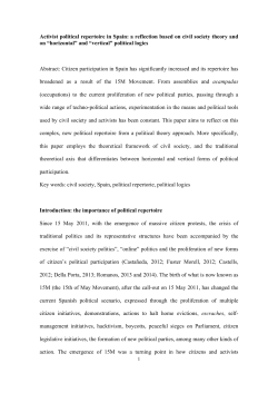 Activist political repertoire in Spain: a reflection