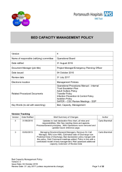Bed Capacity Management Policy - Portsmouth Hospitals NHS Trust