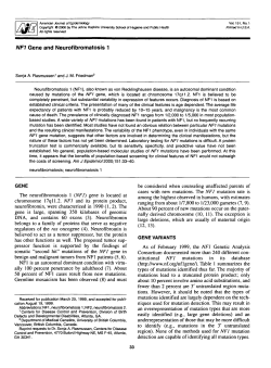 NF1 Gene and Neurofibromatosis 1