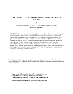 can a rational choice framework make sense of anorexia?