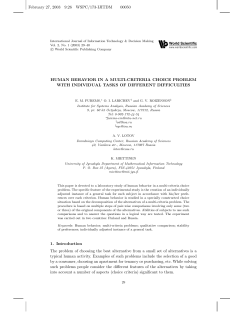 human behavior in a multi-criteria choice problem