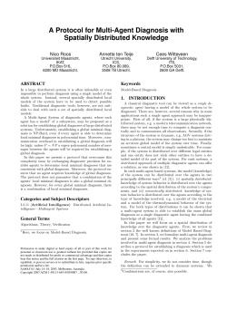 A Protocol for Multi-Agent Diagnosis with Spatially Distributed