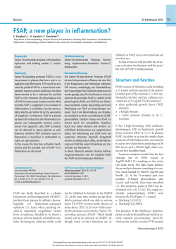 FSAP, a new player in inflammation?