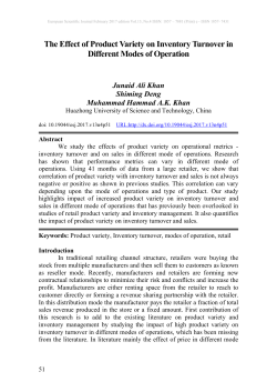 The Effect of Product Variety on Inventory Turnover in Different