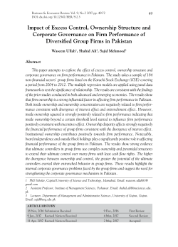 Impact of Excess Control, Ownership Structure and