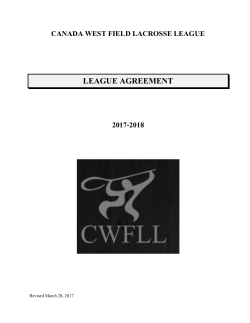 league agreement - Canada West Field Lacrosse League