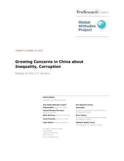 Growing Concerns in China about Inequality, Corruption