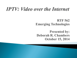 IPTV: Video over the Internet Chapter 8