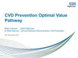 CVD Prevention Optimal Value Pathway