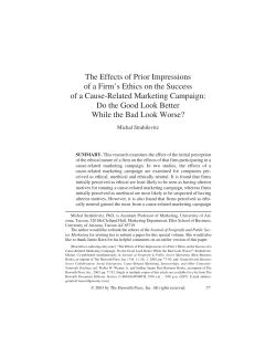 The Effects of Prior Impressions of a Firm`s