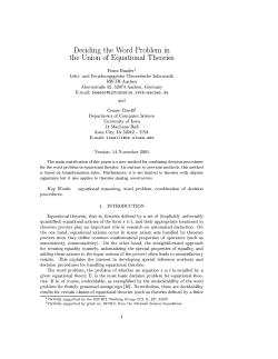 Deciding the Word Problem in the Union of Equational Theories