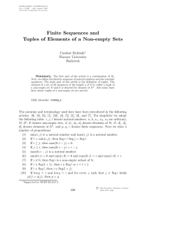 Finite Sequences and Tuples of Elements of a Non