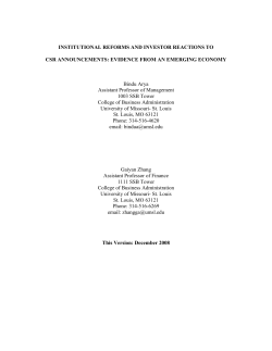 Institutional Reforms and Investor Reactions to CSR Announcements