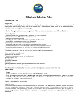 Behaviour Policy - Gillas Lane Primary Academy