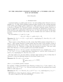 ON THE GREATEST COMMON DIVISOR OF A NUMBER AND ITS