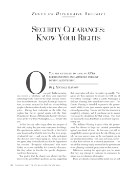 "Security Clearances: Know Your Rights" by J. Michael Hannon