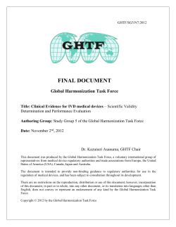 GHTF SG5 Scientific Validity Determination and Performance