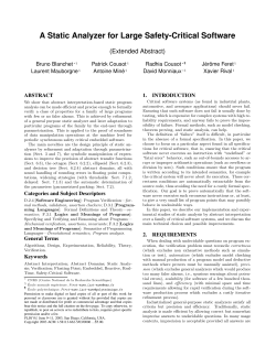 A Static Analyzer for Large Safety-Critical Software