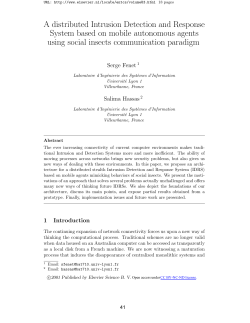 A distributed Intrusion Detection and Response