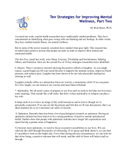 Ten Strategies for Improving Mental Wellness, Part Two